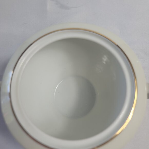 Mikado Harmony Sugar Bowl with Lid Cream Rim Pink Floral Center - Picture 7 of 15